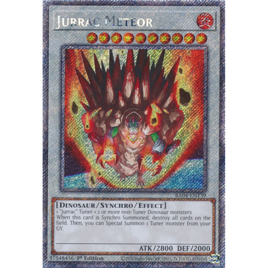 Jurrac Meteor RA04-EN139 QCR Quarter Century Secret Rare Yu-Gi-Oh Quarter Century Stampede in Art