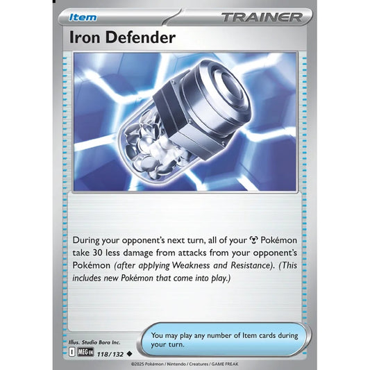 Iron Defender Uncommon 118/132 Pokemon Card Game Mega Evolution