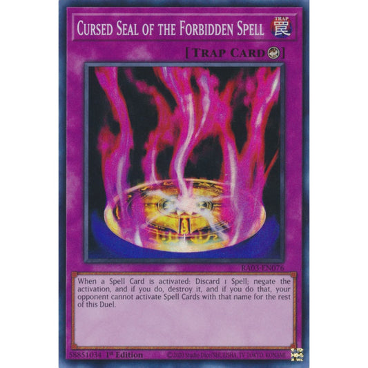 Cursed Seal of the Forbidden Spell RA03-EN076 QCR Quarter Century Secret Rare Yu-Gi-Oh Quarter Century Bonanza in Art