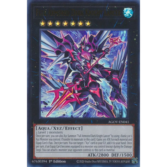 Full Armored Dark Knight Lancer AGOV-EN041 Ultra Yu-Gi-Oh Age of Overlord
