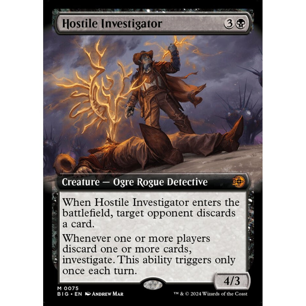 Hostile Investigator, 75, mythic, Magic: The Gathering, Outlaws of Thunder Junction