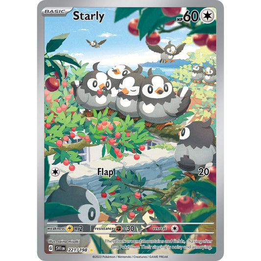 Starly Illustration Rare 221/198 Pokemon Card Game Scarlet & Violet