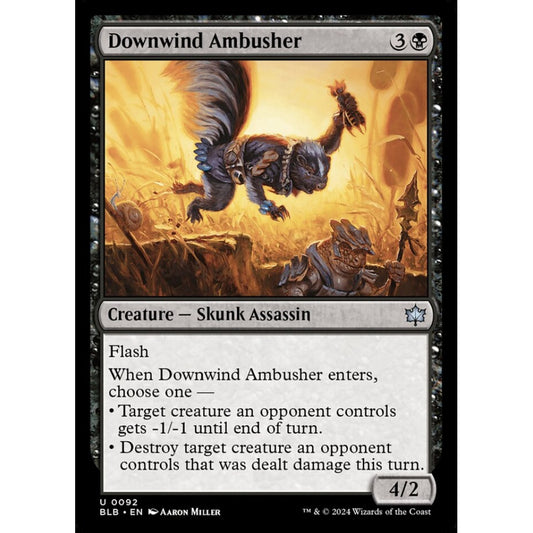 Downwind Ambusher, 92, uncommon, Magic: The Gathering, Bloomburrow
