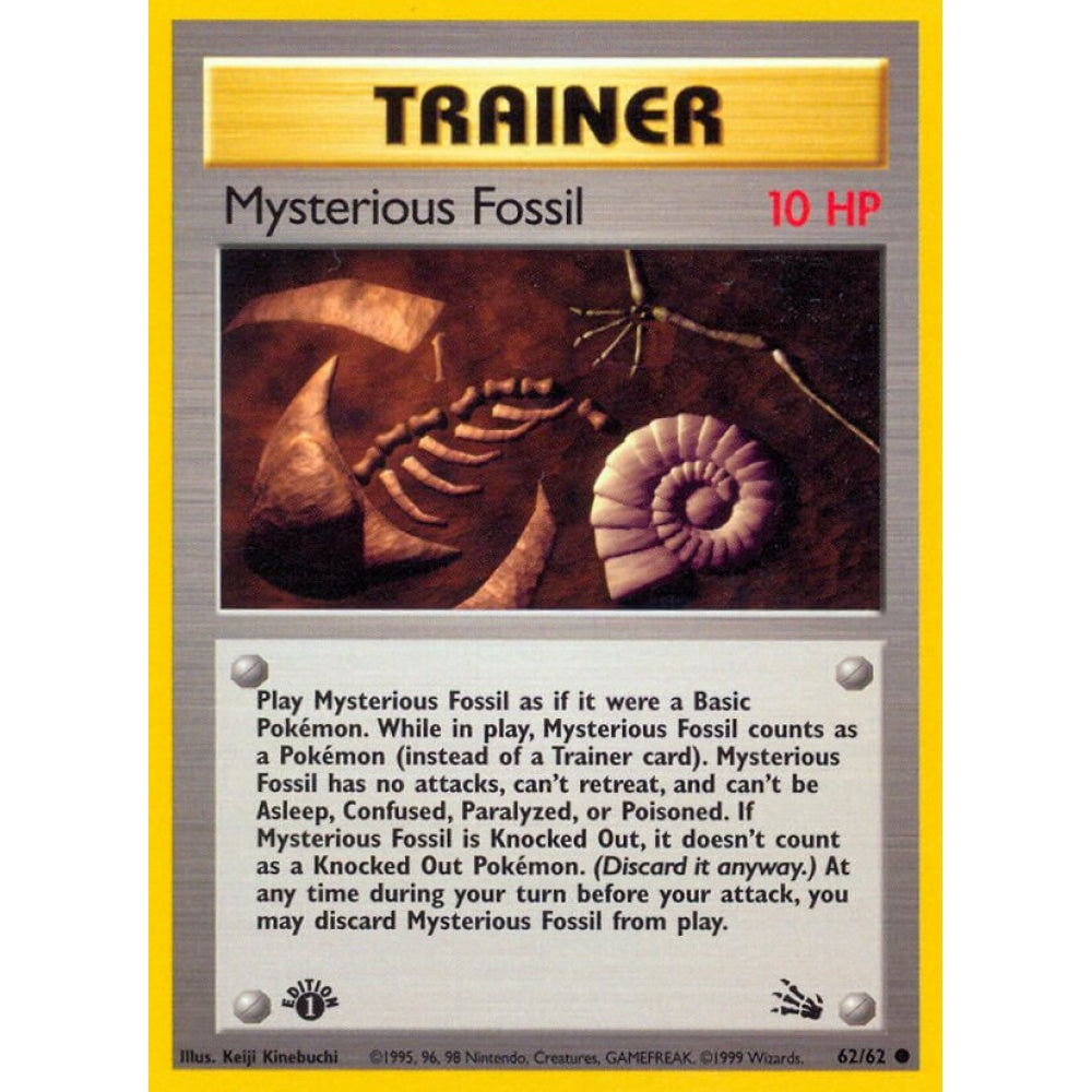 Mysterious Fossil Common 62/62 Pokemon Card Game Fossil