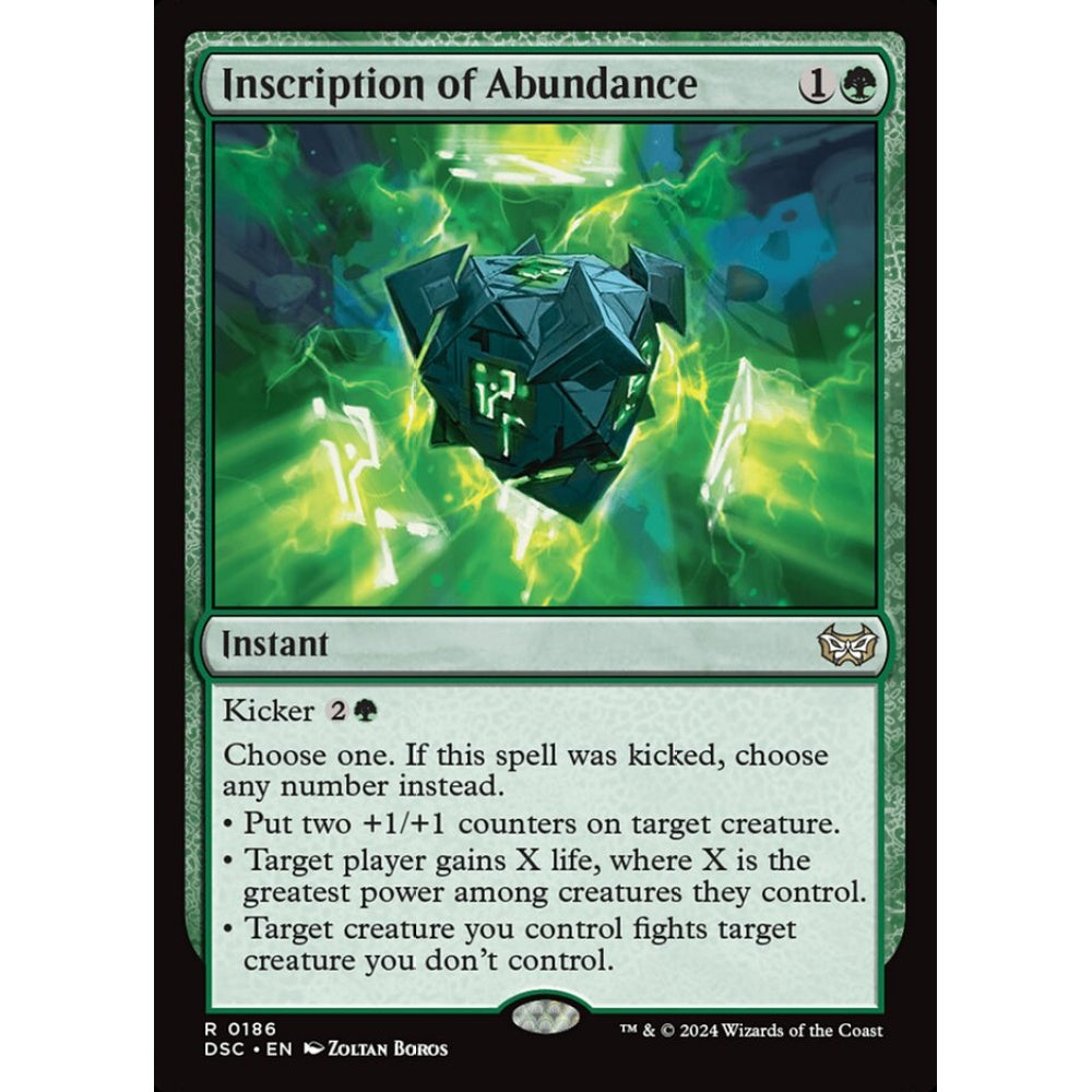 Inscription of Abundance, 186, rare, Magic: The Gathering, Duskmourn: House of Horror