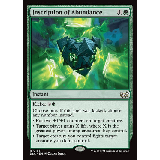 Inscription of Abundance, 186, rare, Magic: The Gathering, Duskmourn: House of Horror