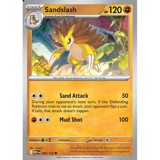 Sandslash Common 069/132 Pokemon Card Game Mega Evolution