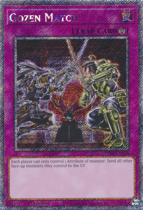 Gozen Match RA04-EN134 Platinum Platinum Secret Rare Yu-Gi-Oh Quarter Century Stampede in Art
