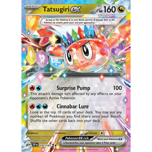 Tatsugiri ex Double Rare 142/191 Pokemon Card Game Surging Sparks