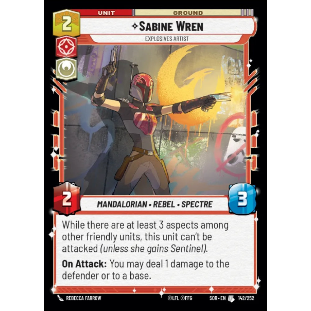 Sabine Wren, 142, U, Star Wars Unlimited, Sparks Of Rebellion