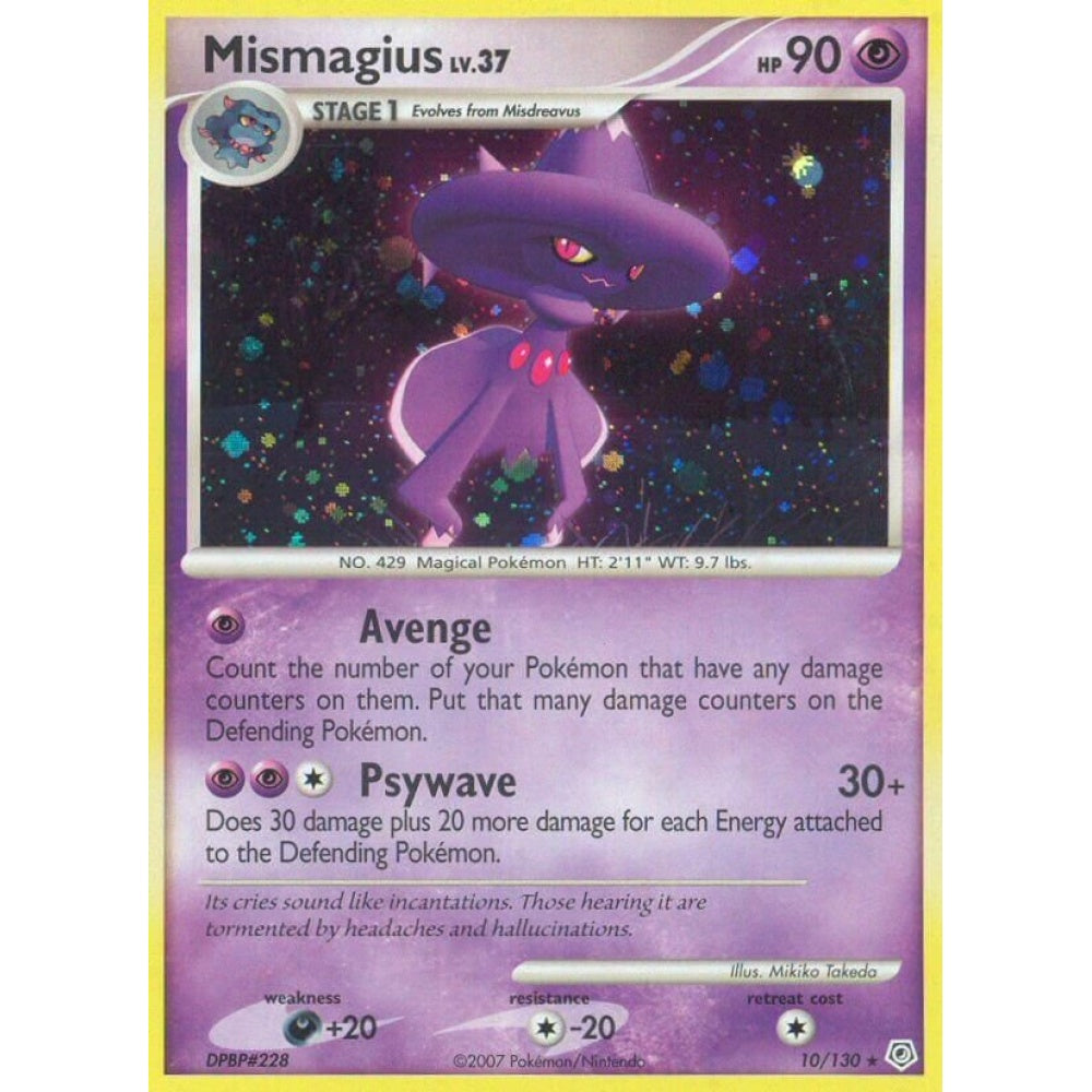 Mismagius Rare Holo 10/130 Pokemon Card Game Diamond & Pearl