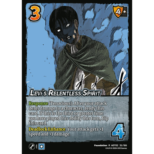 Levi's Relentless Spirit, 35/186, AOT02, Universus, Attack on Titan: Origins of Power, Foundation, R