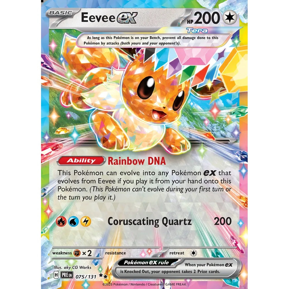 Eevee ex Double Rare 075/131 Pokemon Card Game Prismatic Evolutions