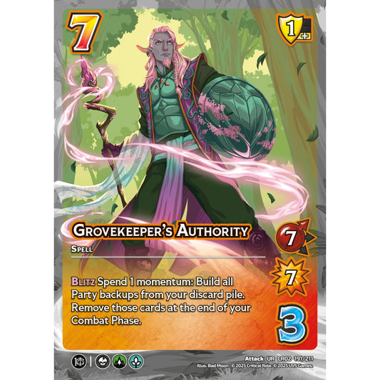 Grovekeeper’s Authority, 191/211, CR02, Universus, Critical Role: Heroes Of Exandria, Attack, UR