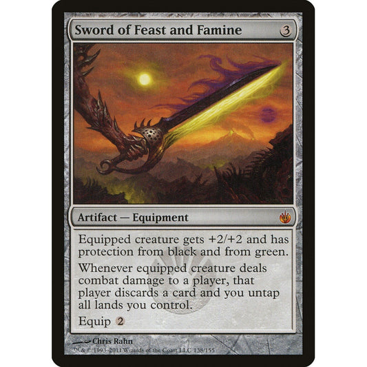 Sword of Feast and Famine mythic 138 Magic the Gathering Mirrodin Besieged S-Chinese