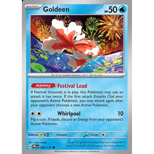 Goldeen Common 020/131 Pokemon Card Game Prismatic Evolutions