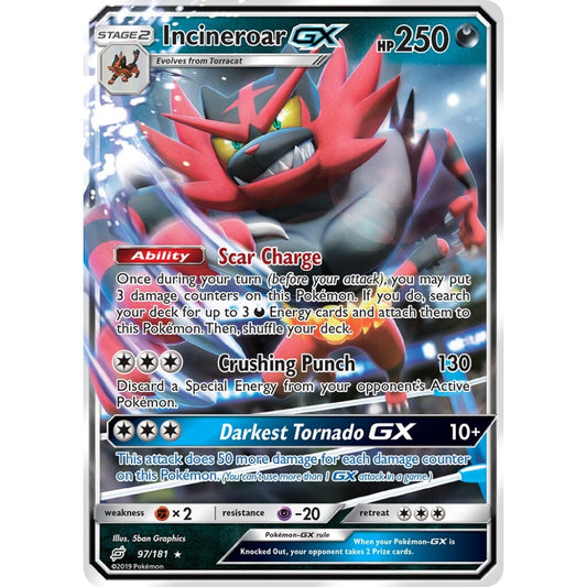 Incineroar-GX Rare Holo GX 97/181 Pokemon Card Game Team Up