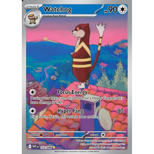 Watchog Illustration Rare 153/086 Pokemon Card Game White Flare
