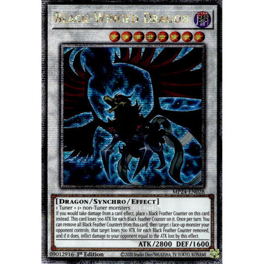 Black-Winged Dragon MP24-EN028 QCR Quarter Century Secret Rare Yu-Gi-Oh 25th Anniversary Tin: Dueling Mirrors in Art