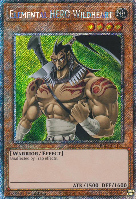Elemental HERO Wildheart RA03-EN157 Platinum Platinum Secret Rare Yu-Gi-Oh Quarter Century Bonanza in Art