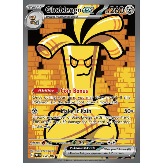Gholdengo ex Secret Illustration Rare 252/182 Pokemon Card Game Paradox Rift