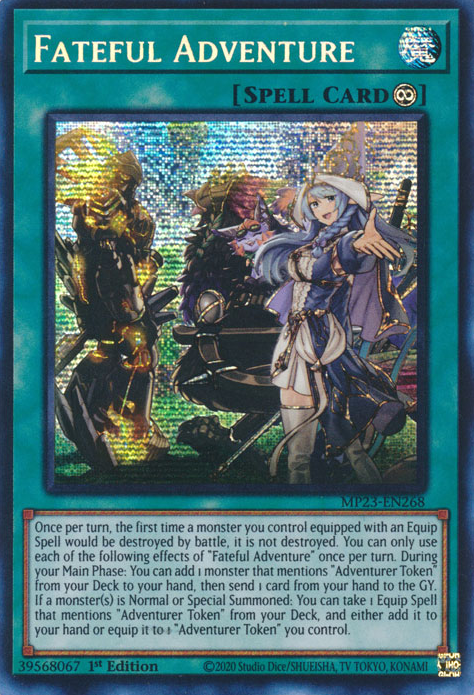 Fateful Adventure MP23-EN268 Prismatic Prismatic Secret Rare Yu-Gi-Oh 25th Anniversary Tin: Dueling Heroes Mega Pack in Art
