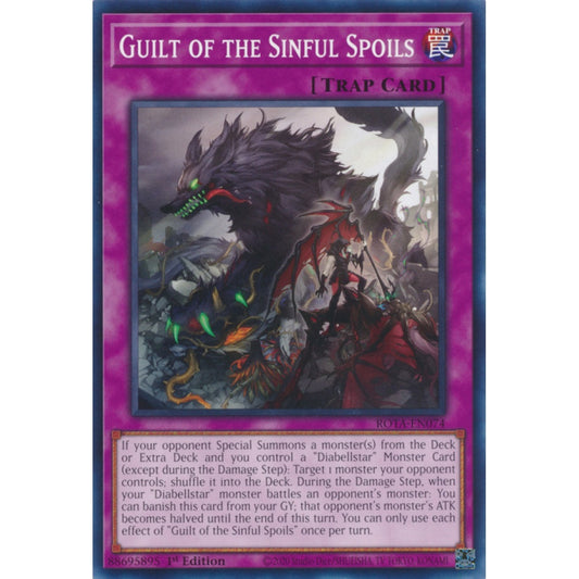 Guilt of the Sinful Spoils ROTA-EN074 Common Common Yu-Gi-Oh Rage of the Abyss in Art