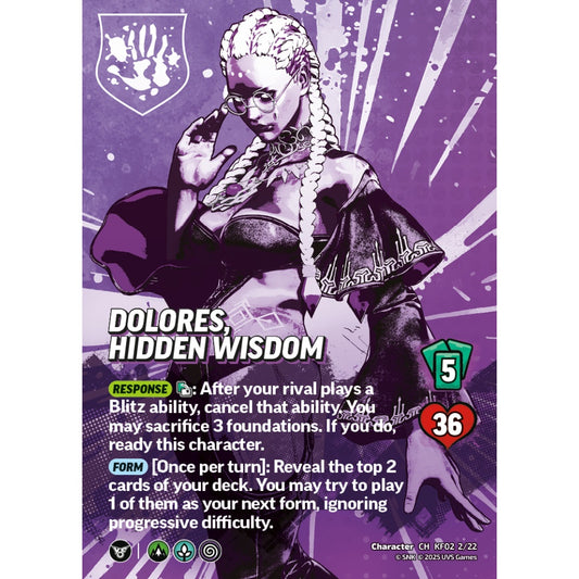 Dolores, Hidden Wisdom 2/22 KF02 Universus The King of Fighters XV: Challenger Series: Team Rival Character CH