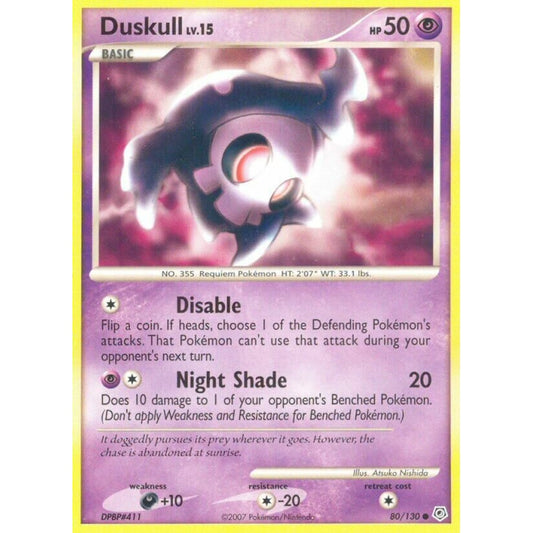 Duskull Common 80/130 Pokemon Card Game Diamond & Pearl