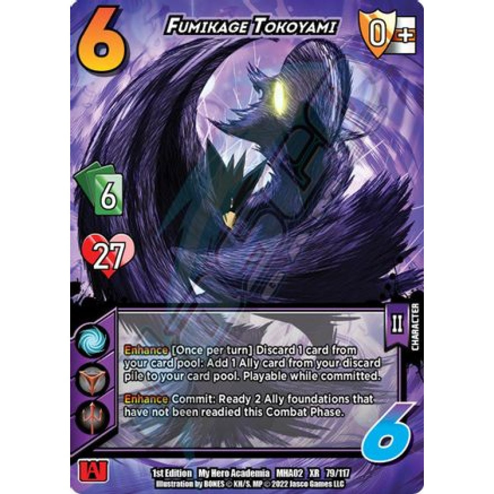 Fumikage Tokoyami, 79/117, XR, UniVersus, MHA02 Crimson Rampage