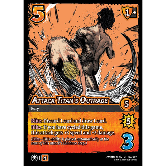 Attack Titan's Outrage, 152/297, R, UniVersus, Attack on Titan: Battle for Humanity