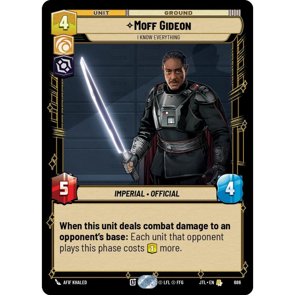 Moff Gideon, R, JTL 686) Foil, Star Wars Unlimited