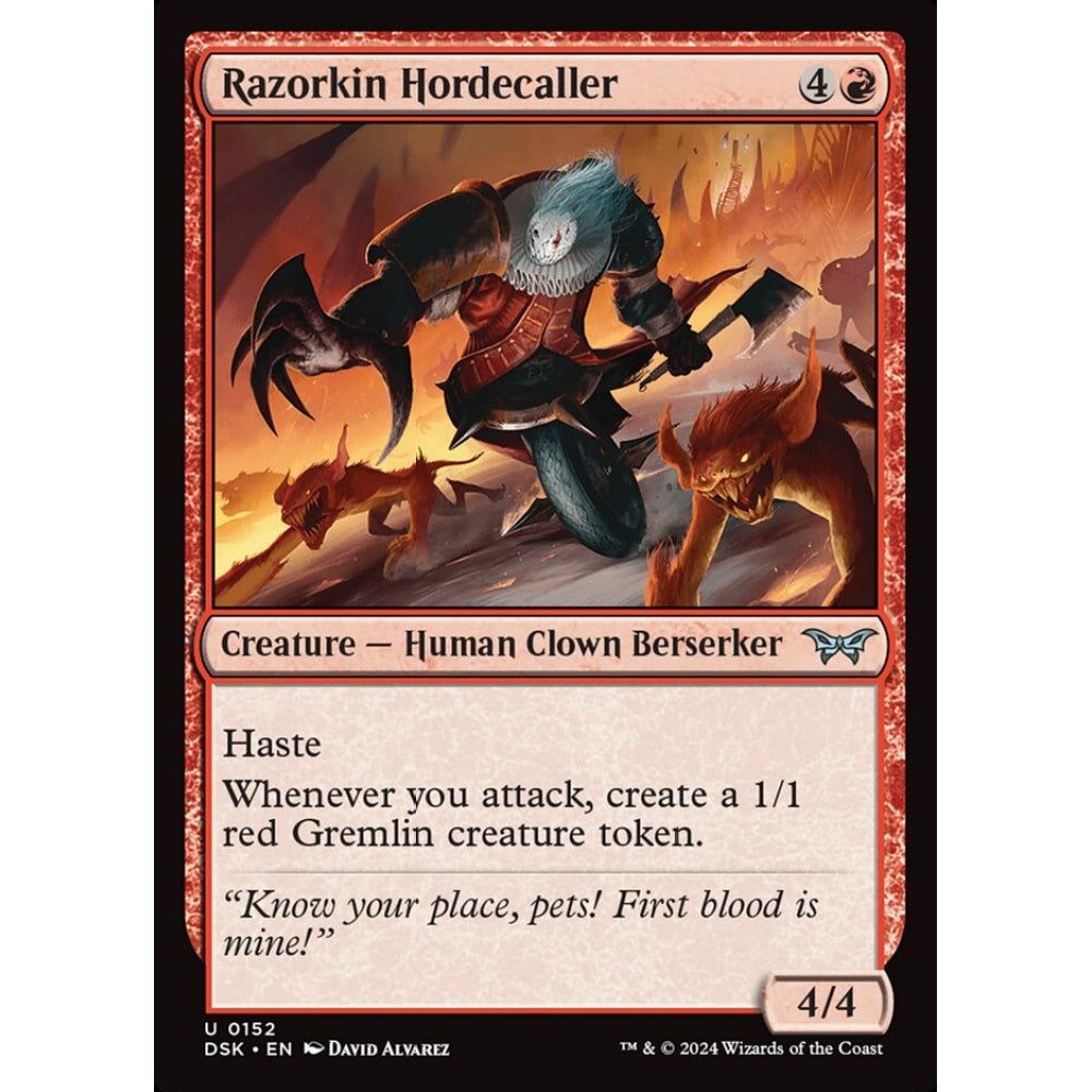 Razorkin Hordecaller, 152, uncommon, Magic: The Gathering, Duskmourn: House of Horror