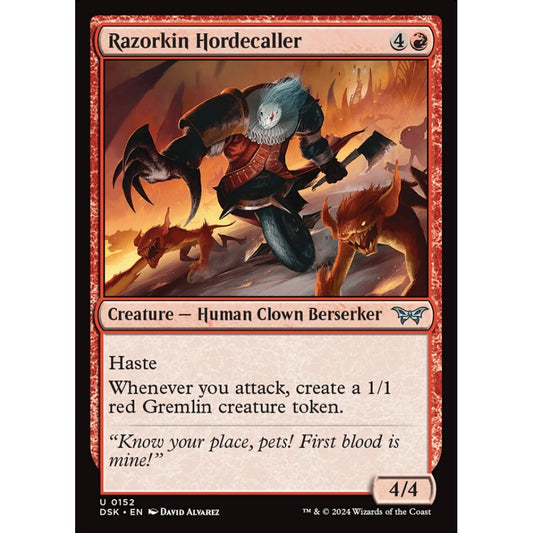 Razorkin Hordecaller, 152, uncommon, Magic: The Gathering, Duskmourn: House of Horror