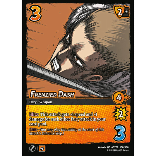 Frenzied Dash, 100/186, AOT02, Universus, Attack on Titan: Origins of Power, Attack, UC