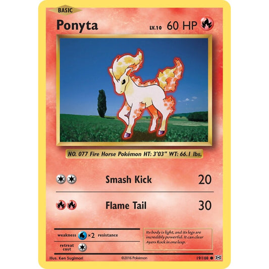 Ponyta Common 19/108 Pokemon Card Game Evolutions