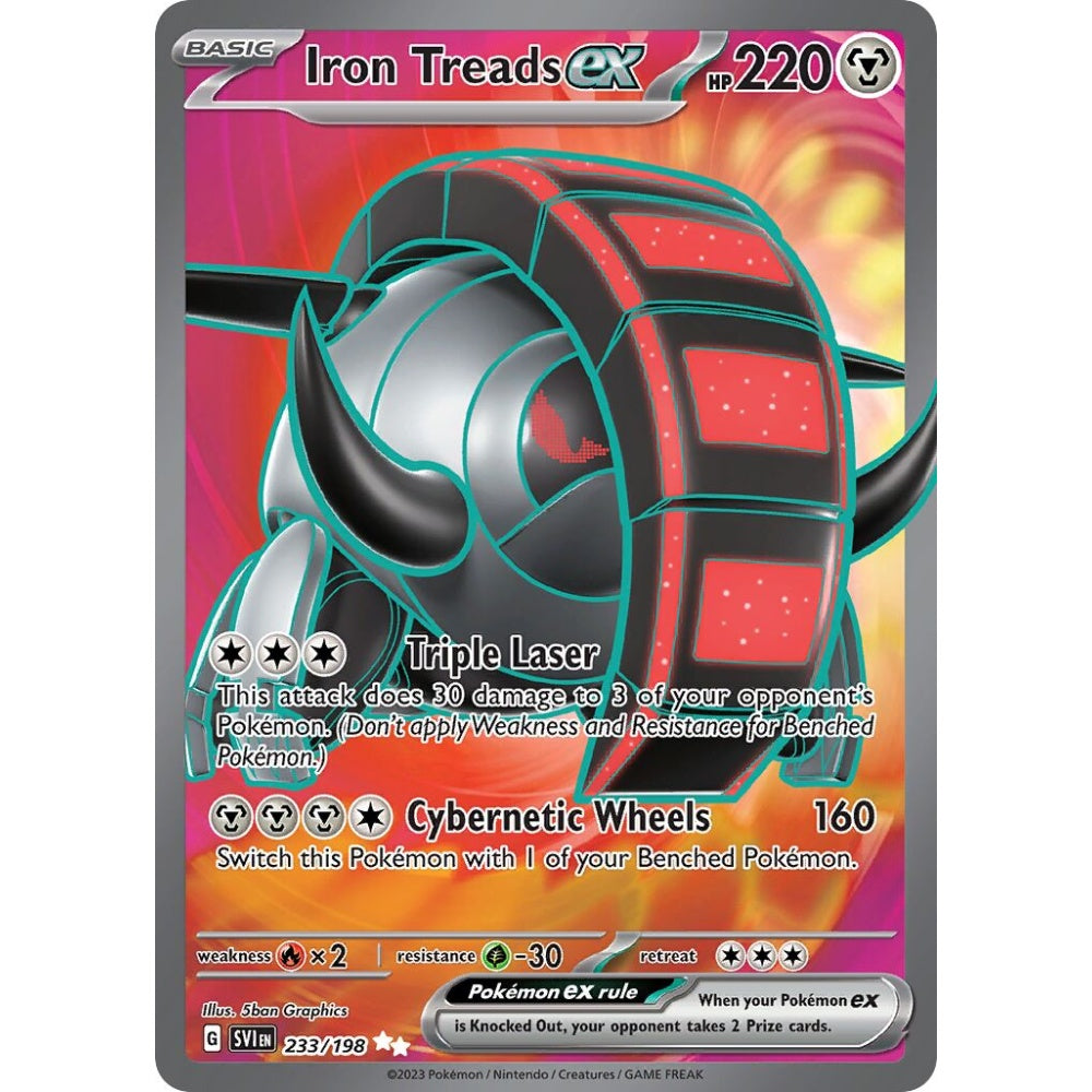 Iron Treads ex Ultra Rare 233/198 Pokemon Card Game Scarlet & Violet