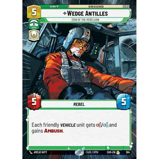 Wedge Antilles, 364, R, Star Wars Unlimited, Sparks Of Rebellion