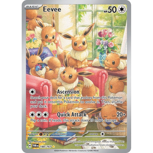 Eevee Illustration Rare 188/167 Pokemon Card Game Twilight Masquerade