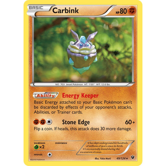 Carbink Rare 49/124 Pokemon Card Game Fates Collide