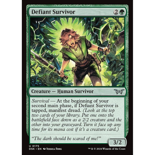 Defiant Survivor, 175, uncommon, Magic: The Gathering, Duskmourn: House of Horror