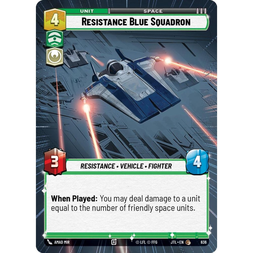 Resistance Blue Squadron, C, JTL 836) Hyperspace Foil, Star Wars Unlimited