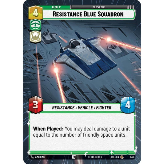 Resistance Blue Squadron, C, JTL 836) Hyperspace Foil, Star Wars Unlimited