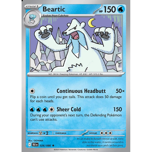 Beartic Rare 026/086 Pokemon Card Game Black Bolt