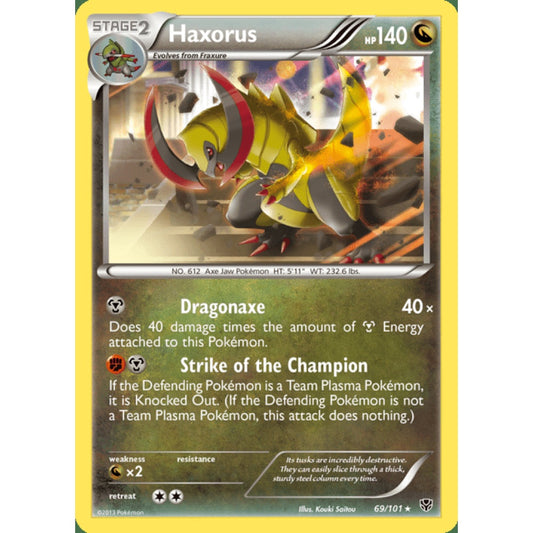 Haxorus Holo Rare 69/101 Pokemon Card Game Plasma Blast