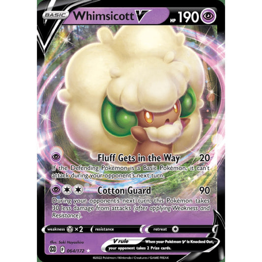 Whimsicott V Double Rare 064/172 Pokemon Card Game Brilliant Stars