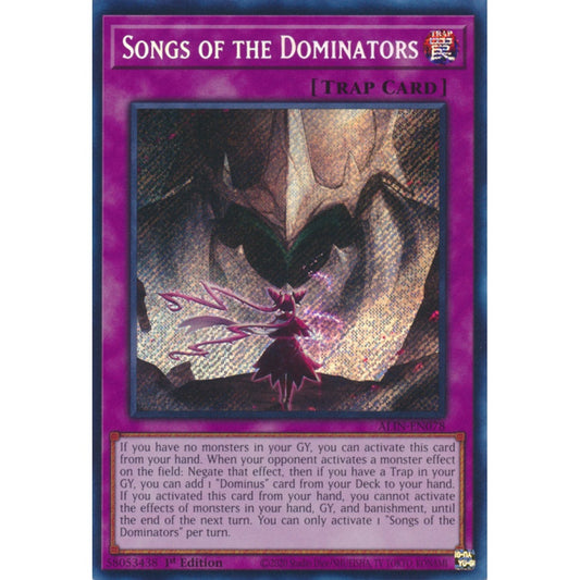 Songs of the Dominators ALIN-EN078 QCR Quarter Century Secret Rare Yu-Gi-Oh Alliance Insight in Art