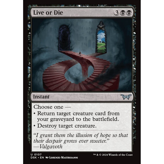 Live or Die, 107, uncommon, Magic: The Gathering, Duskmourn: House of Horror