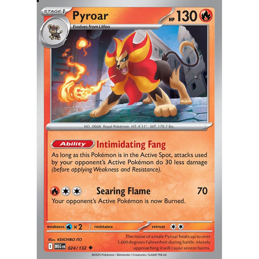 Pyroar Uncommon 024/132 Pokemon Card Game Mega Evolution