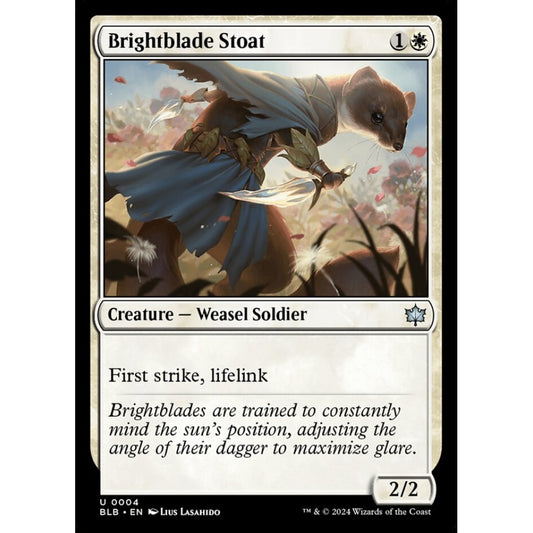 Brightblade Stoat, 4, uncommon, Magic: The Gathering, Bloomburrow